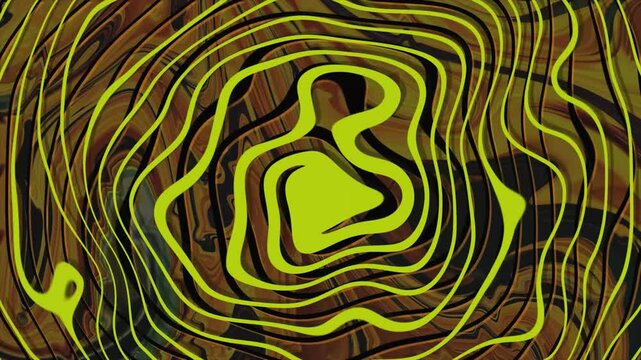 colorful wave lines moving chaotically in motion, the illusion of lines in motion on a dark background