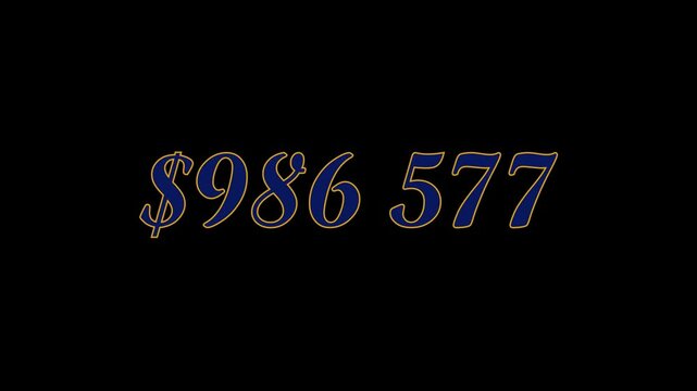 Fast countdown timer for digits from 0-1,000, 000, on a black background