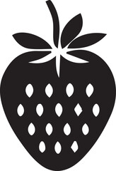 A black and white strawberry silhouette design - strawberry icon design