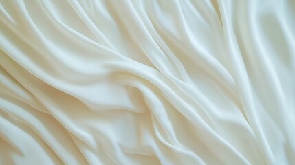 Obraz premium A soft, flowing white fabric drapes elegantly, showcasing its smooth texture and gentle waves.