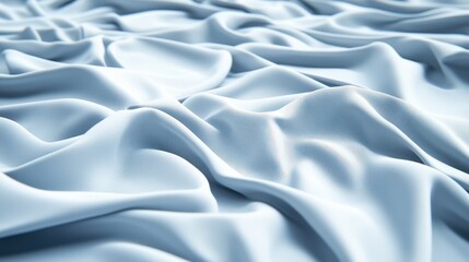 Obraz premium A soft, light blue fabric drapes and undulates, creating gentle waves and textures that evoke a sense of calm and elegance.