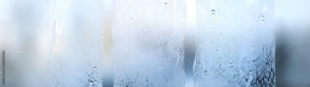Aufkleber detailed and captivating close up view of moisture droplets forming on a glass window surface agains