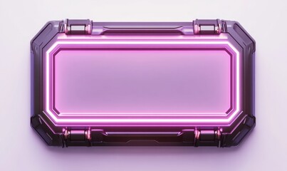 Futuristic neon frame on white background for presentations