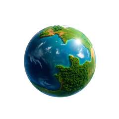 Fototapeta premium 3D View of Earth Emphasizing Eco-Friendly Elements