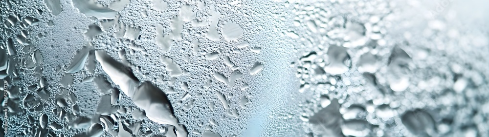 Aufkleber detailed close up view of intricate delicate frost patterns and crystals covering a frozen surface i