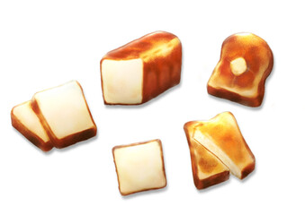 食パン　水彩　イラスト