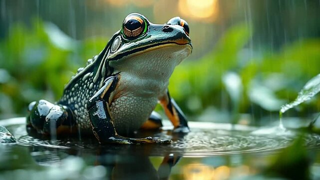 a frog in the swamp footage