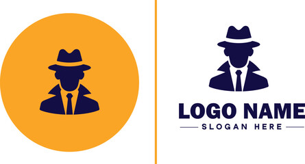 Detective Agency icon Private investigation firm Investigative agency Detective service flat logo sign symbol editable vector