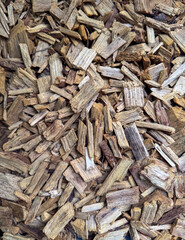 Natural Wood Chips Texture Closeup