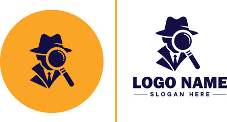 Detective Agency icon Private investigation firm Investigative agency Detective service flat logo sign symbol editable vector