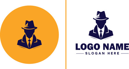 Detective Agency icon Private investigation firm Investigative agency Detective service flat logo sign symbol editable vector