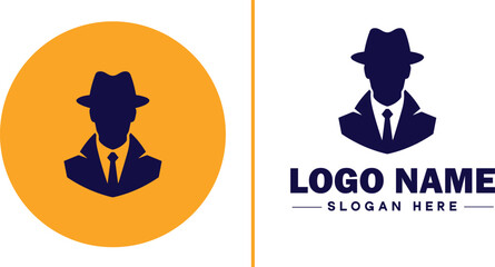 Detective Agency icon Private investigation firm Investigative agency Detective service flat logo sign symbol editable vector
