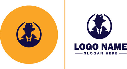 Detective Agency icon Private investigation firm Investigative agency Detective service flat logo sign symbol editable vector