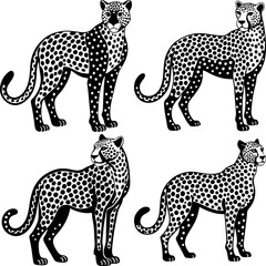 Cheetah Silhouette Vector Icon – Ideal for Sports & Adventure Projects.