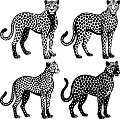 ersatile Cheetah Silhouette Vector Icon Ideal for Digital & Print Use.
