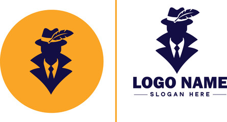 Detective Agency icon Private investigation firm Investigative agency Detective service flat logo sign symbol editable vector