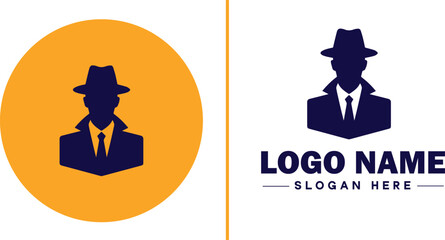 Detective Agency icon Private investigation firm Investigative agency Detective service flat logo sign symbol editable vector