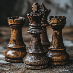 Fototapeta premium chess pieces on a chessboard