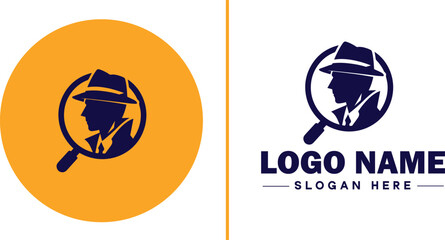 Detective Agency icon Private investigation firm Investigative agency Detective service flat logo sign symbol editable vector