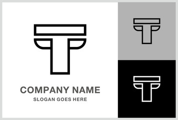 Monogram Letter T Business Company Vector Logo Design
