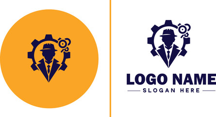Detective Agency icon Private investigation firm Investigative agency Detective service flat logo sign symbol editable vector