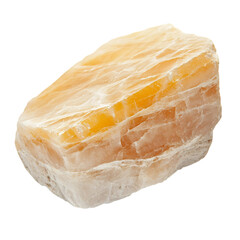 A Smooth Light Yellow Calcite Stone Isolated on Transparent Background