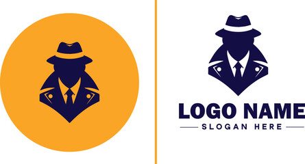 Detective Agency icon Private investigation firm Investigative agency Detective service flat logo sign symbol editable vector