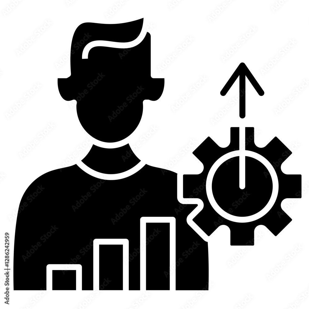 Poster business performance vector icon
