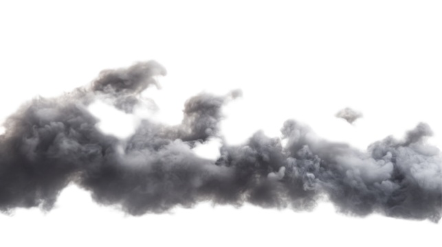 Dramatic smoke cloud on transparent background png white environment atmospheric content creative viewpoint