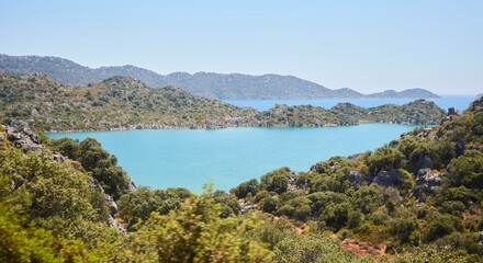 Obraz premium View of Kekova Island. The ancient Greek flooded city. Sight