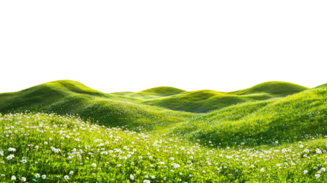 Lush green hills nature photography transparent background png white environment vibrant viewpoint concept