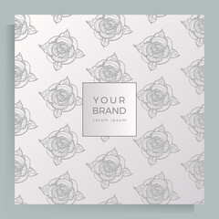 Cover design for menu, wedding invitation, booklet, portfolio, catalog. Elegant template with an original handmade floral pattern.