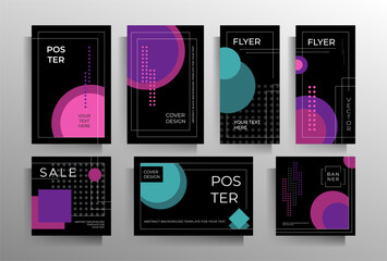 Design of cover of business brochure, flyer, folder, poster. Vector template with geometric shapes.