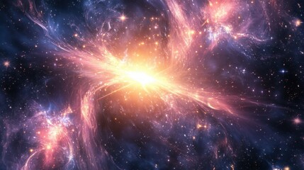 A deep-space energy surge reshapes constellations, forming luminous patterns in the void