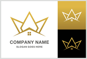 House Crown Architecture Business Company Stock Vector Logo Design Template