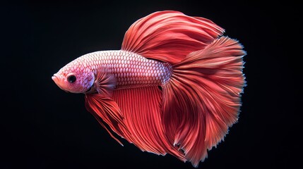 Stunning Red Betta Fish  Aquatic Life  Macro Photography