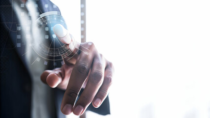 Macro image of a persons hand writing in mid air with a digital pen creating holographic notes. concept as A close up shot focusing on a hand using a digital pen to write holographic notes in mid air.