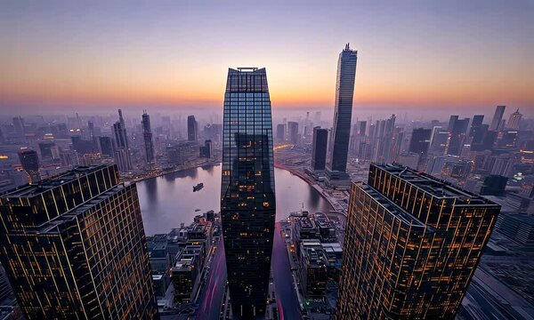 Jakarta view at sunset 