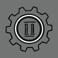 Fototapeta premium gear icon on metal internet button