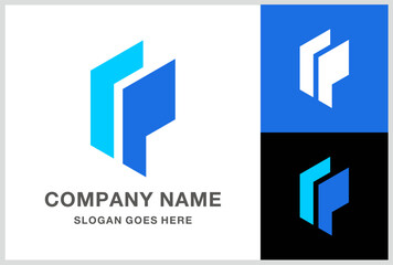 Monogram Letter P Paper Business Company Stock Vector Logo Design Template
