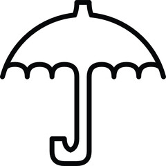 PrintMinimalist Black and White Umbrella Icon with Clean Design
