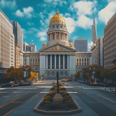 City hall, sunny day, cityscape, travel