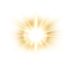 Yellow Sunlight Special Lens Flash Light Effect on white and transparent background