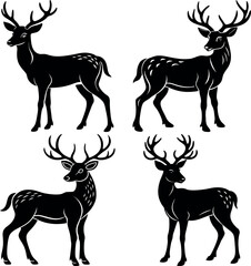 Minimalist Deer Silhouette Vector – Clean & Bold Design.