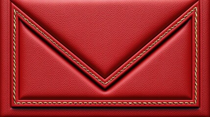 Elegant red leather envelope with intricate gold stitching showcasing superior craftsmanship