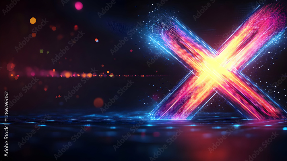 Canvas Prints abstract digital lights in vibrant colors create an eye-catching visual. perfect for tech and futuri