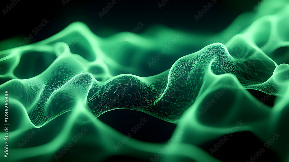 Poster abstract green wave patterns create a mesmerizing visual effect for digital backgrounds and design p