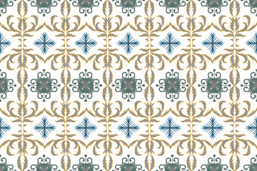  Flora Damask Seamless pattern  embroidery, Indian style.  art ornament print.Design for carpet, cover.wallpaper, wrapping, fabric, clothing