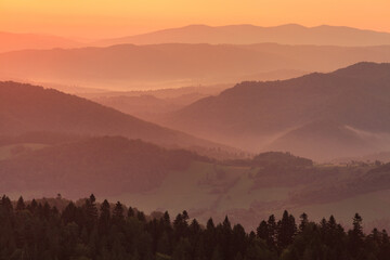 sunrise in the mountains