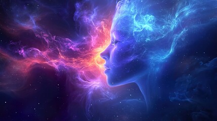 Colorful nebula in outer space with stars and cosmic clouds captured in deep space image